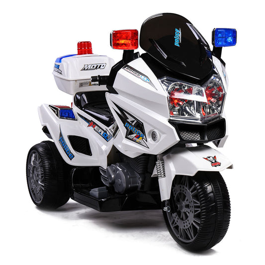 ROVO KIDS Electric Ride-On Patrol Motorbike S1K-Inspired Battery Police Toy Bike